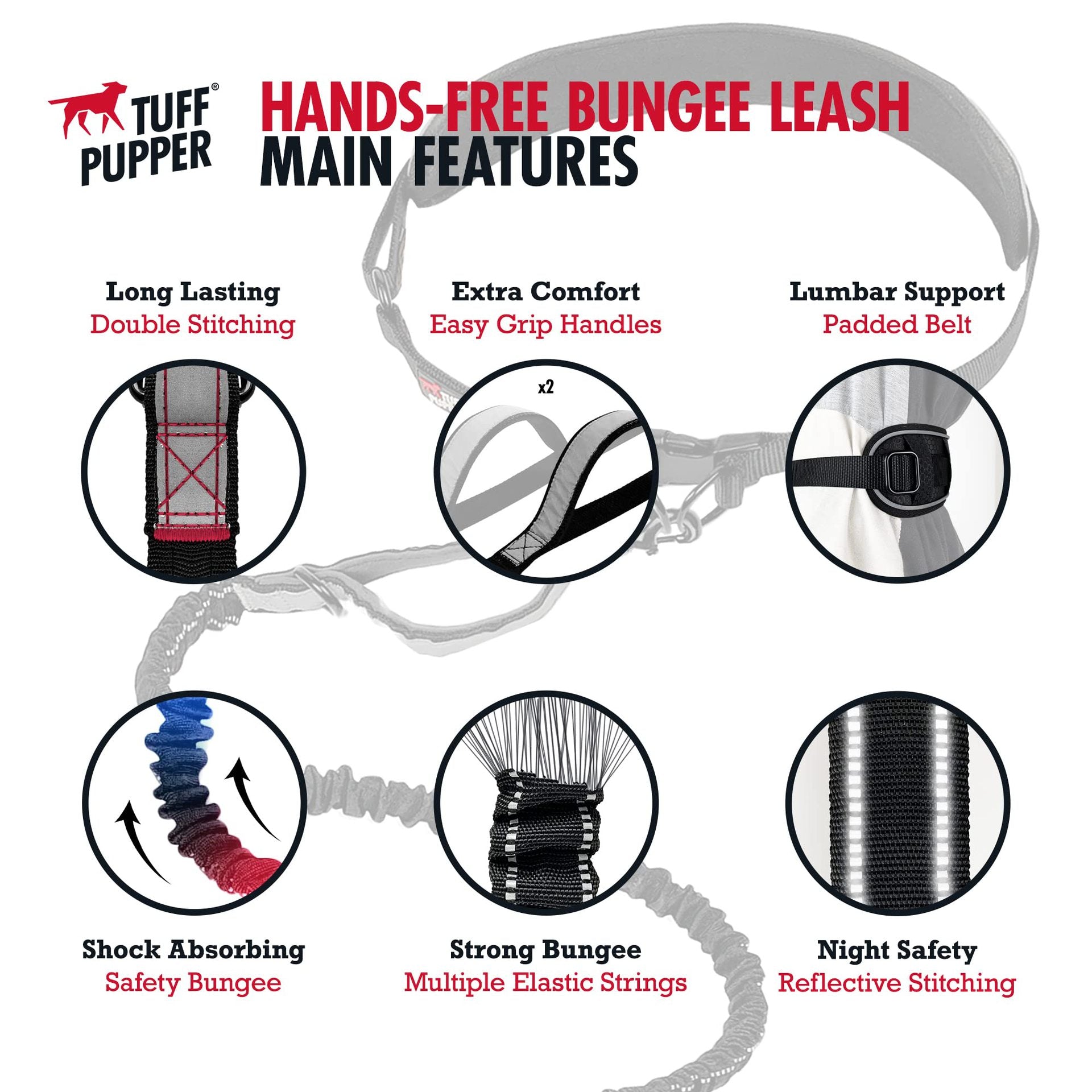Hands-Free Waist Belt Dog Leash - Adjustable Running Bungee | RoamX Pet