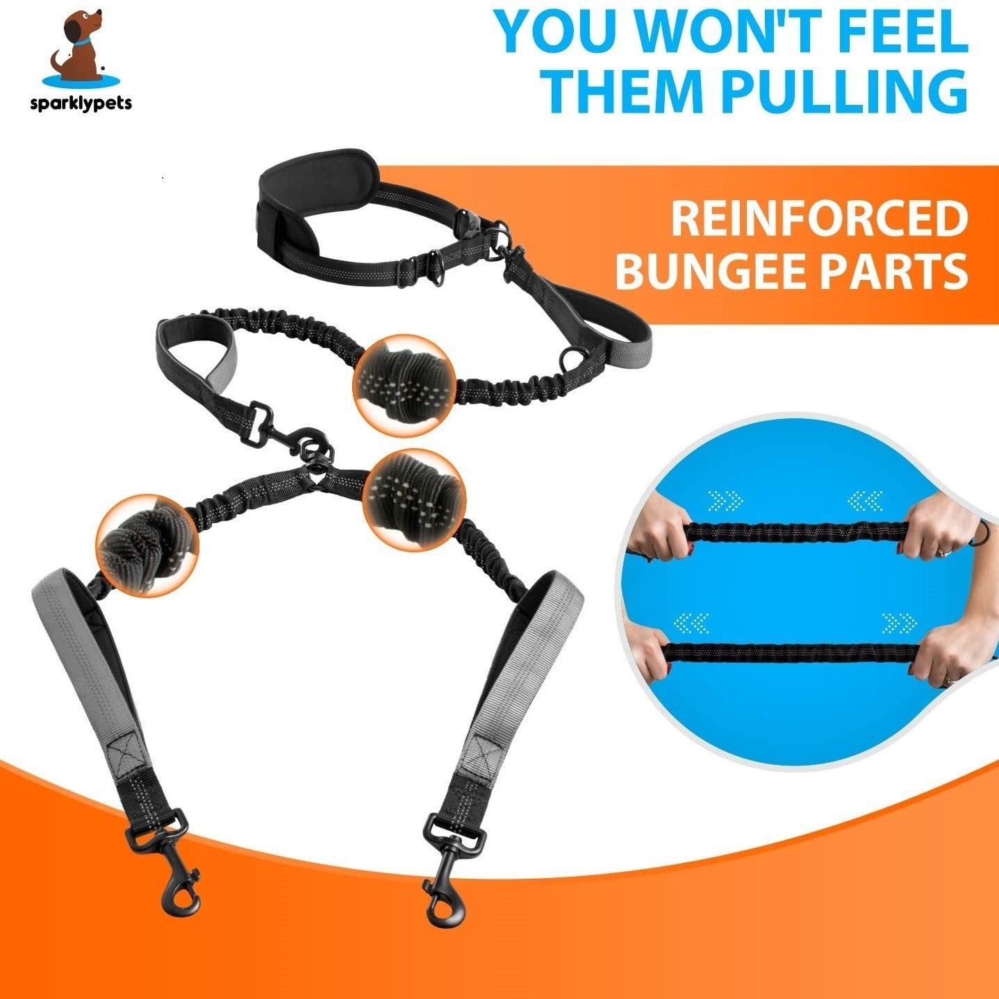 Dual Rope Hands-Free Waist Dog Leash - Walk Two Dogs | RoamX Pet