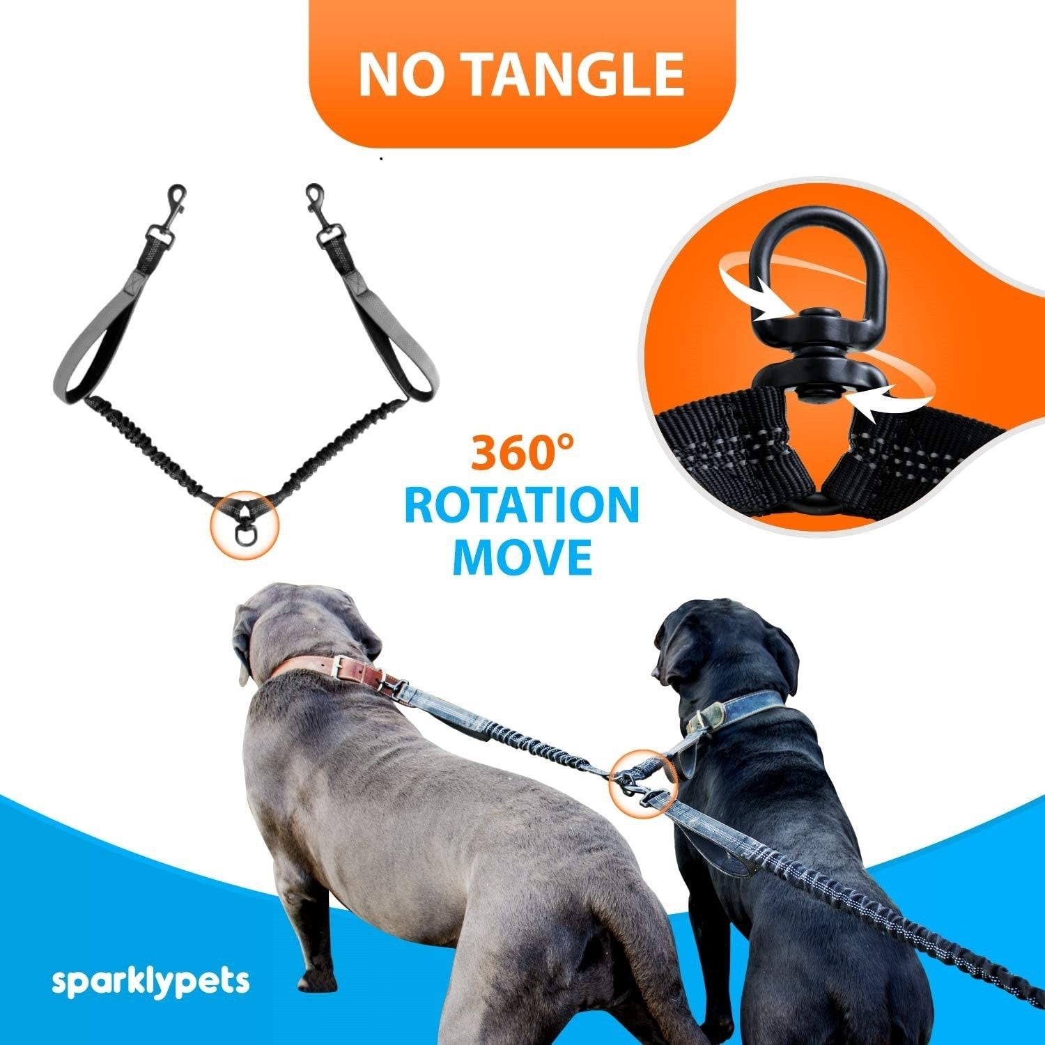 Dual Rope Hands-Free Waist Dog Leash - Walk Two Dogs | RoamX Pet