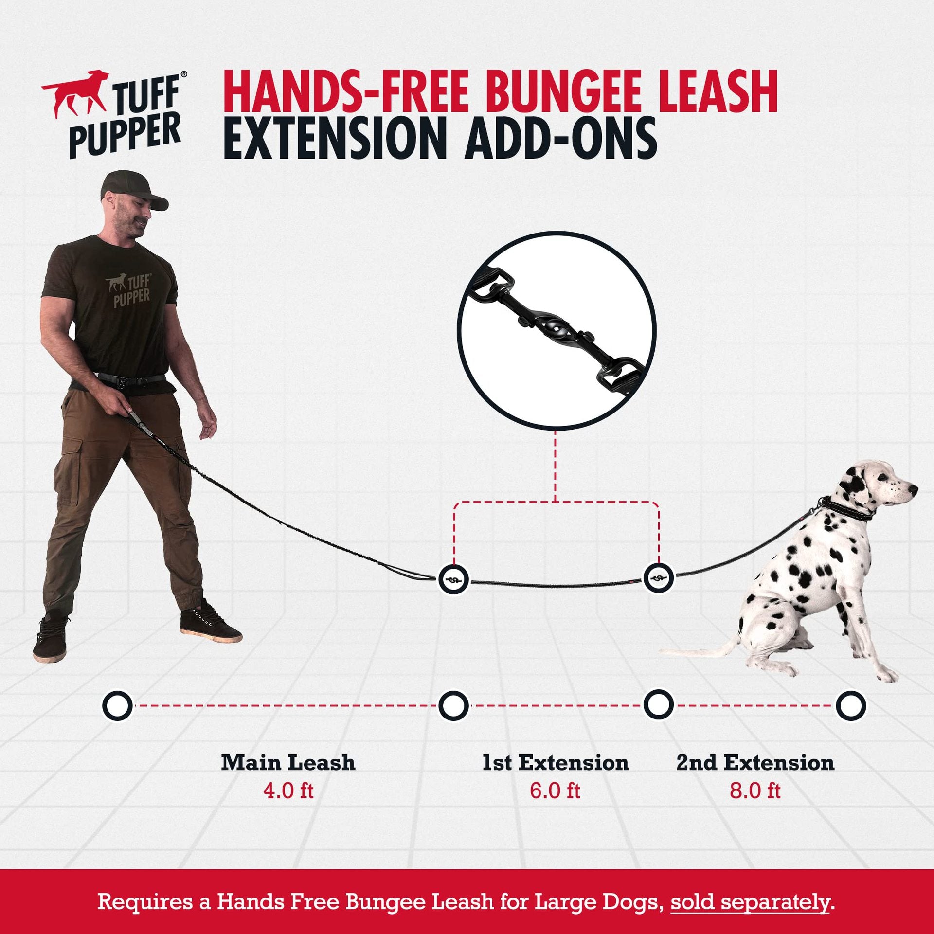 Hands-Free Waist Belt Dog Leash - Adjustable Running Bungee | RoamX Pet