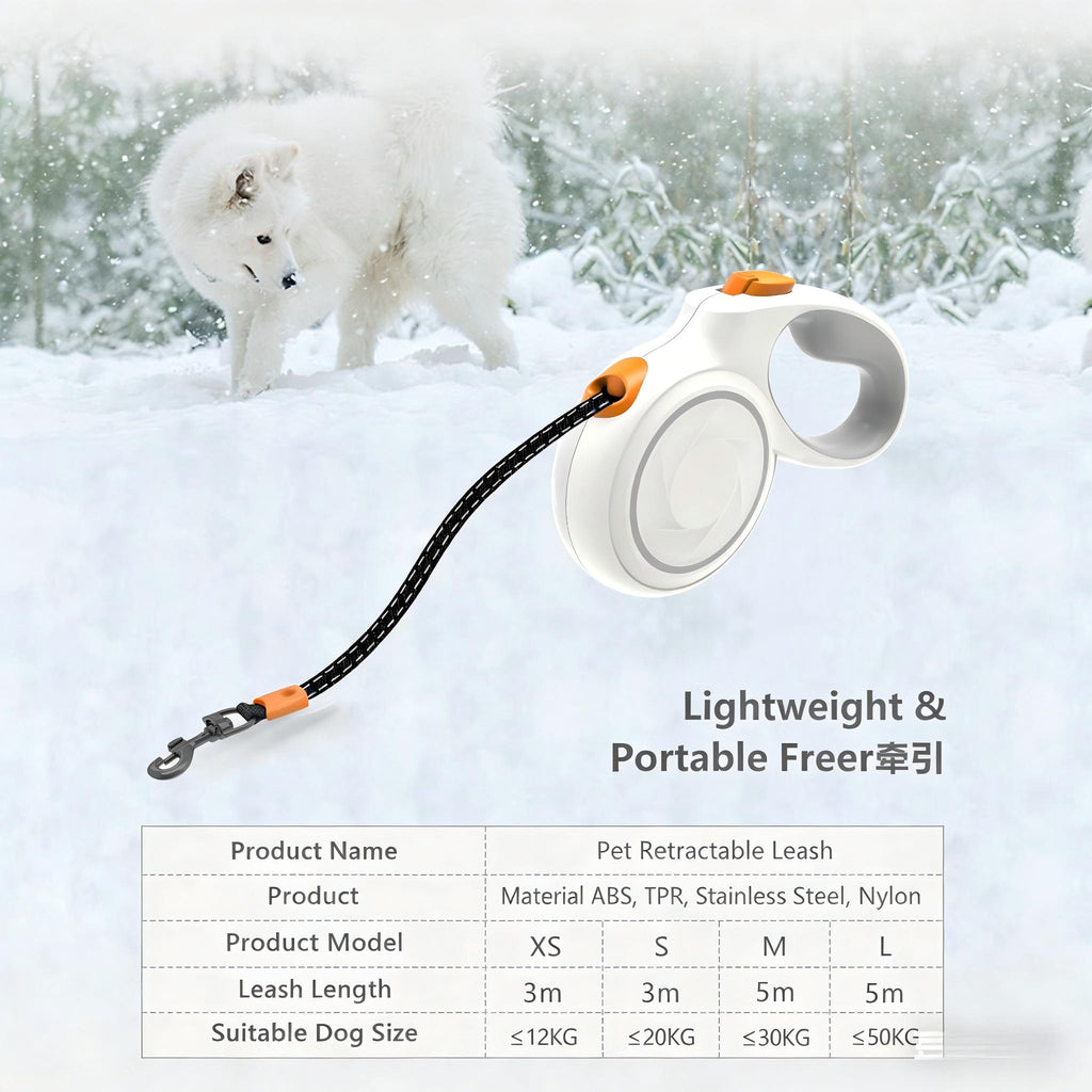 Anti-Bite Retractable Dog Leash - 16ft Heavy Duty Steel Wire | RoamX Pet