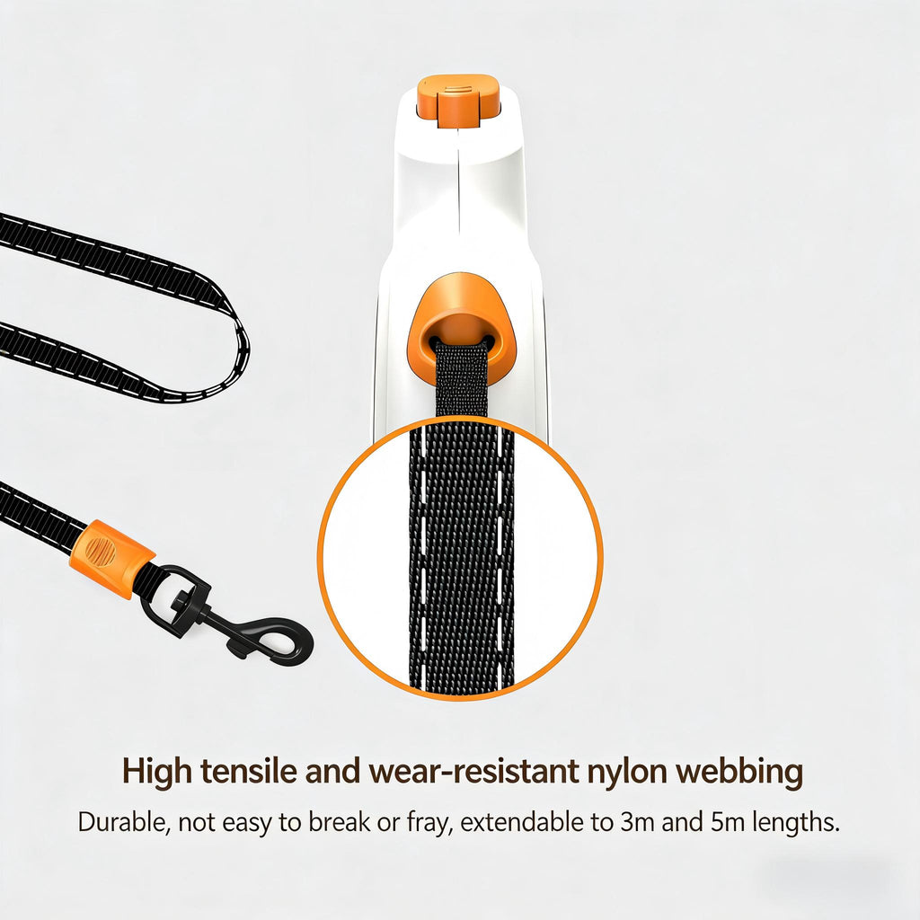 Anti-Bite Retractable Dog Leash - 16ft Heavy Duty Steel Wire | RoamX Pet